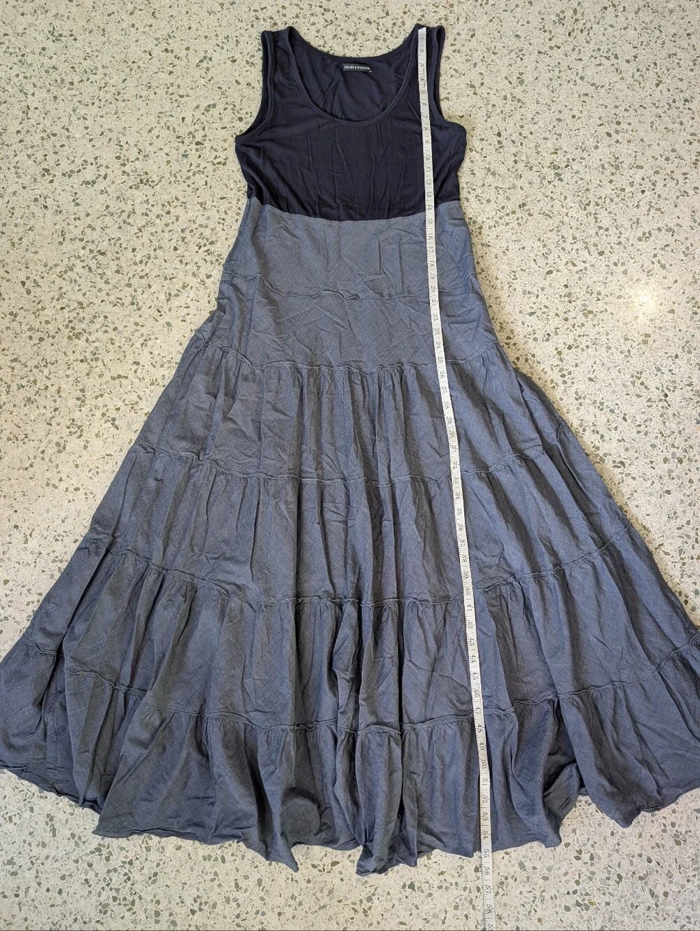 Chelsea & Theodore Two-Tone Blue Maxi Dress - Picture 6 of 6